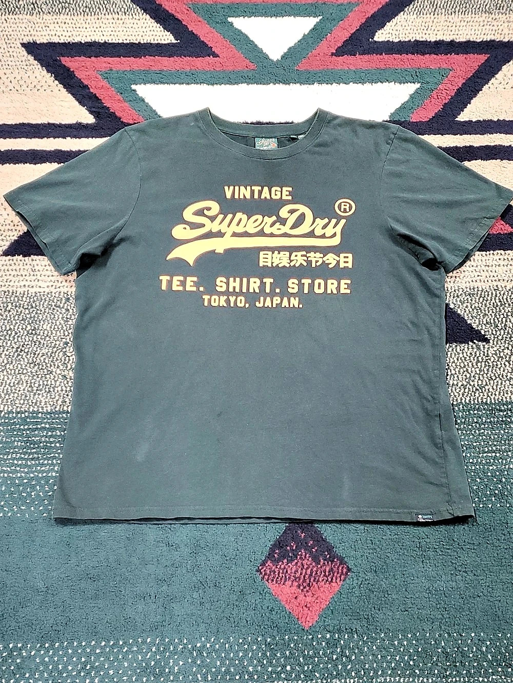 Superdry Vintage Logo Tokyo Relaxed T-Shirt Green & Orange XL
